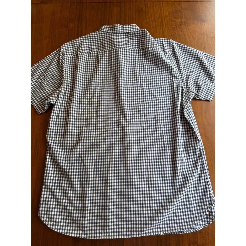 Banana Republic Camden fit Custom Short Sleeve Gingham Button-Down - Size L